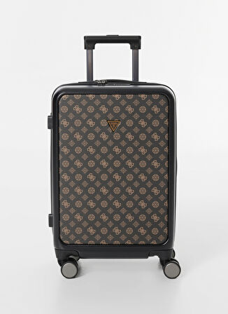 Guess Koyu Kahve Çekçekli Sert Valiz VERONA CABIN TROLLEY - MAKE UP CASE