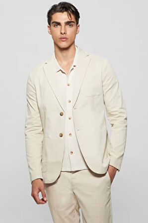 Guess Erkek Krem Tyron  Blazer Ceket
