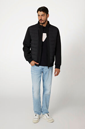 Erkek Stretch Scuba Şişme Mont - Siyah | M