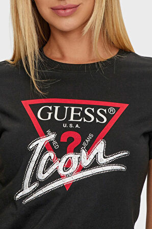 Guess Bayan T Shirt W4YI32 I3Z14 JBLK