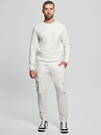 Guess Erkek Beyaz Kargo Pantolon