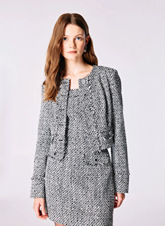 Guess Beyaz Kadın Blazer NEW SOFIA TWEED JACK - RECY POLY LU