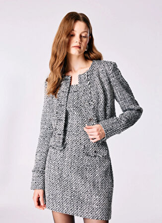 Guess Beyaz Kadın Blazer NEW SOFIA TWEED JACK - RECY POLY LU