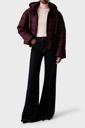 Guess New Daisy Suya Dayanıklı 4G Logolu Kapüşonlu Mont W6BL56W4195 Kadın MONT W6BL56 W4195 G596 BORDO