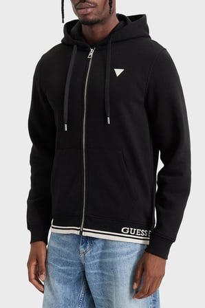 Guess Ls Classic Pamuklu Kapüşonlu Yaka Fermuarlı Sweat M6BQ48K6168 Erkek SWEAT M6BQ48 K6168 JBLK SİYAH