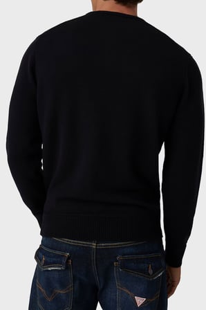 Guess Noburo Cn Logolu Regular Fit Bisiklet Yaka Kazak M6BR16Z1364 Erkek KAZAK M6BR16 Z1364 JBLK SİYAH