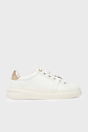 Guess Erizo Logolu Deri Sneaker Ayakkabı FLFEZOLEA12 Kadın AYAKKABI FLFEZO LEA12 WHIPL BEYAZ-GOLD