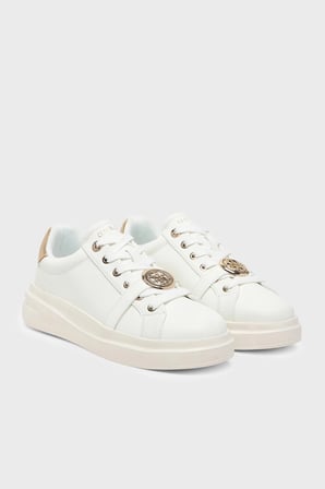 Guess Erizo Logolu Deri Sneaker Ayakkabı FLFEZOLEA12 Kadın AYAKKABI FLFEZO LEA12 WHIPL BEYAZ-GOLD