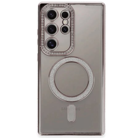 Samsung Galaxy S24 Ultra Kılıf Joke Simli Magneticsafe Kılıf - Pembe