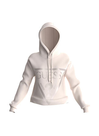 Guess Bisiklet Yaka Bej Kadın Sweatshırt V2YQ08K7UW2 NEW ALISA HOODED SWE -