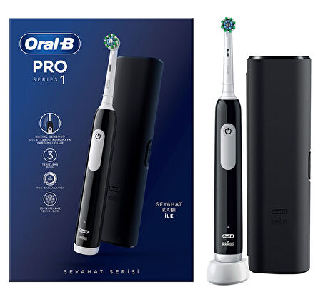 Oral-B Pro Series 1 Şarjlı Siyah Diş Fırçası ve Seyahat Kabı