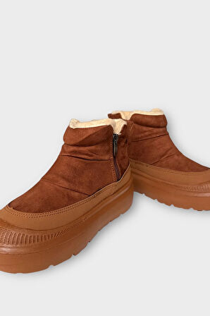 Nubuk İçi Kürklü Kalın Taban Kadın Bot TABA