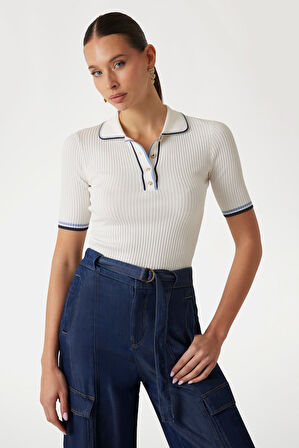 Kadın Thalia Polo T-Shirt - Beyaz | S