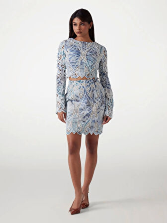 Guess Kadın Pembe Anastasia Dantel Bluz