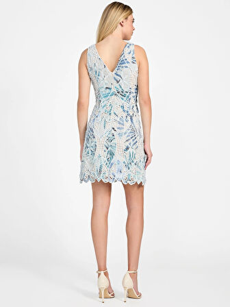 Guess Kadın  Mavi  Dantel Mini  Elbise