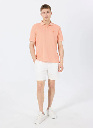 Guess Desenli Turuncu Erkek Polo T-Shirt M5GP05KCSG1G3I1 WAFFLE TREATED SS