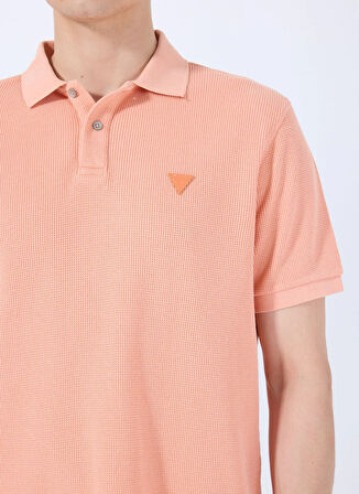 Guess Desenli Turuncu Erkek Polo T-Shirt M5GP05KCSG1G3I1 WAFFLE TREATED SS