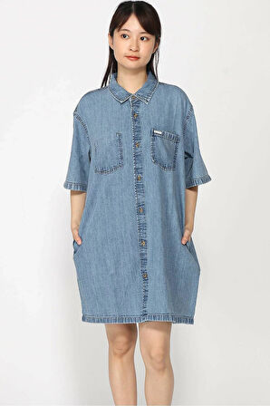 Guess Kadın Elbise-W5GK99D5M81Mavi