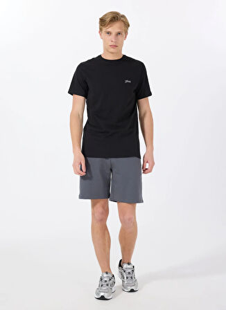 Guess Bisiklet Yaka Desenli Siyah Erkek T-Shirt M4GI70KC9X0JBLK SS CN BASIC PIMA
