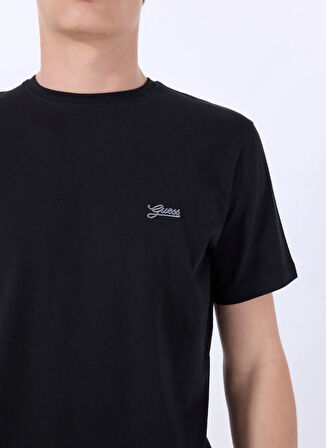 Guess Bisiklet Yaka Desenli Siyah Erkek T-Shirt M4GI70KC9X0JBLK SS CN BASIC PIMA