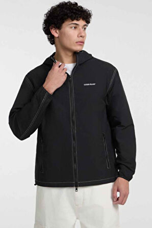 Erkek GJ Packable Windbrak Mont - Siyah | L