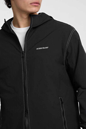Erkek GJ Packable Windbrak Mont - Siyah | L