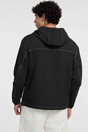 Erkek GJ Packable Windbrak Mont - Siyah | L