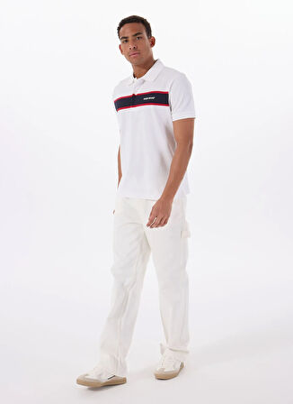 Guess Jeans Desenli Beyaz Erkek Polo T-Shirt M5GP29KCJV1F0E1 GJ SS STRIPED EMBR