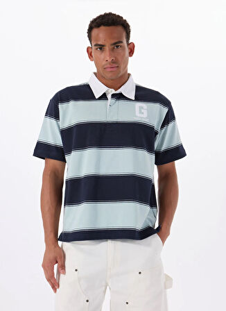 Guess Jeans Desenli Mavi Erkek Polo T-Shirt M5GP30KCPS1S76R GJ SS STRIPE RUGBY
