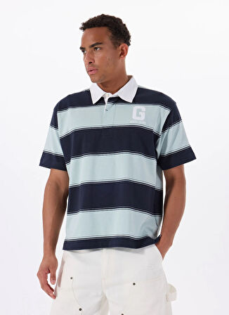 Guess Jeans Desenli Mavi Erkek Polo T-Shirt M5GP30KCPS1S76R GJ SS STRIPE RUGBY