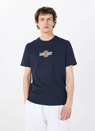 Guess Jeans Bisiklet Yaka Desenli Lacivert Erkek T-Shirt M5GI23K8HM0A71W GJ SS CN SLIM SUNS