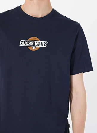Guess Jeans Bisiklet Yaka Desenli Lacivert Erkek T-Shirt M5GI23K8HM0A71W GJ SS CN SLIM SUNS
