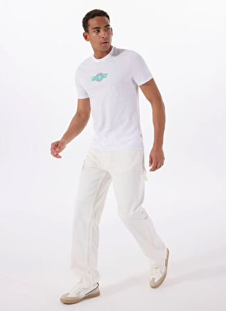 Guess Jeans Bisiklet Yaka Desenli Beyaz Erkek T-Shirt M5GI23K8HM0G011 GJ SS CN SLIM SUNS
