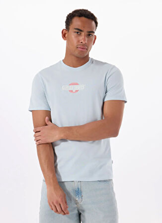Guess Jeans Bisiklet Yaka Desenli Mavi Erkek T-Shirt M5GI23K8HM0G7O7 GJ SS CN SLIM SUNS