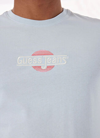 Guess Jeans Bisiklet Yaka Desenli Mavi Erkek T-Shirt M5GI23K8HM0G7O7 GJ SS CN SLIM SUNS