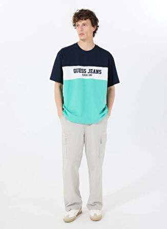 Guess Jeans Bisiklet Yaka Desenli Çok Renkli Erkek T-Shirt M5GI45K8FQ4FJ7O GJ SS CN OS HORIZO