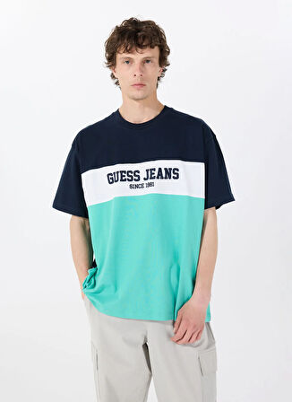 Guess Jeans Bisiklet Yaka Desenli Çok Renkli Erkek T-Shirt M5GI45K8FQ4FJ7O GJ SS CN OS HORIZO