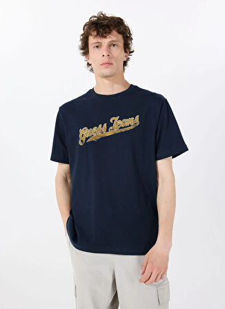 Guess Jeans Bisiklet Yaka Desenli Lacivert Erkek T-Shirt M5GI54K8FQ4A71W GJ SS CN REG 1981