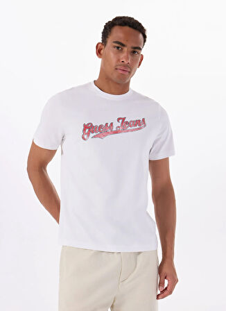 Guess Jeans Bisiklet Yaka Desenli Beyaz Erkek T-Shirt M5GI54K8FQ4G011 GJ SS CN REG 1981