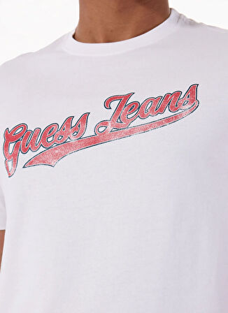 Guess Jeans Bisiklet Yaka Desenli Beyaz Erkek T-Shirt M5GI54K8FQ4G011 GJ SS CN REG 1981
