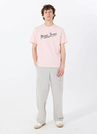 Guess Jeans Bisiklet Yaka Desenli Pembe Erkek T-Shirt M5GI54K8FQ4G6R4 GJ SS CN REG 1981