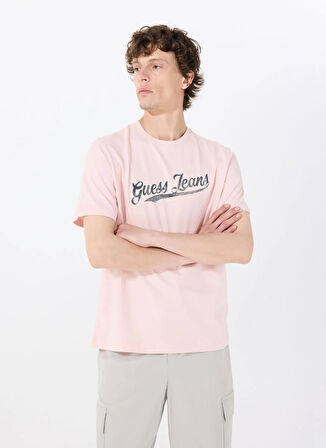 Guess Jeans Bisiklet Yaka Desenli Pembe Erkek T-Shirt M5GI54K8FQ4G6R4 GJ SS CN REG 1981