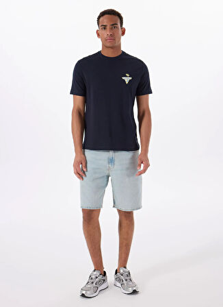 Guess Jeans Bisiklet Yaka Desenli Lacivert Erkek T-Shirt M5GI55K8FQ4A71W GJ SS CN REG PALM