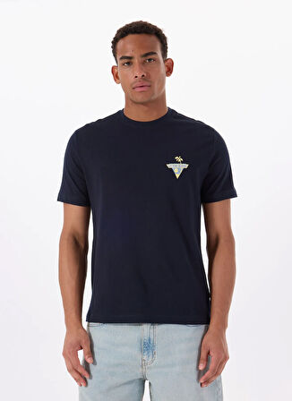 Guess Jeans Bisiklet Yaka Desenli Lacivert Erkek T-Shirt M5GI55K8FQ4A71W GJ SS CN REG PALM