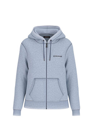 Kadın GJ Zip Hood Regular Mini Sweatshirt - Açık Mavi | S
