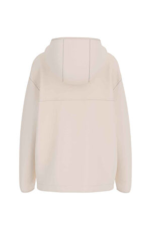 Kadın GJ Packable Windbrea Fermuarlı Sweatshirt - Krem | S
