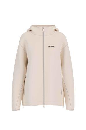 Kadın GJ Packable Windbrea Fermuarlı Sweatshirt - Krem | M