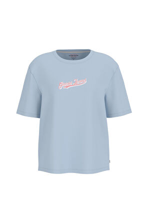 Kadın  Gj SS Cn Os Curved T-Shirt - Açık Mavi | M
