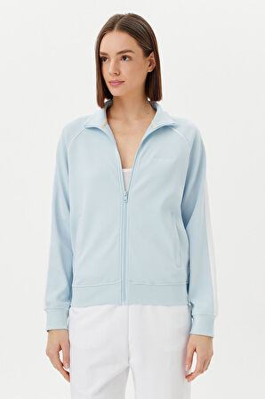 Kadın GJ Tricot Track Fermuarlı Sweatshirt - Açık Mavi | M