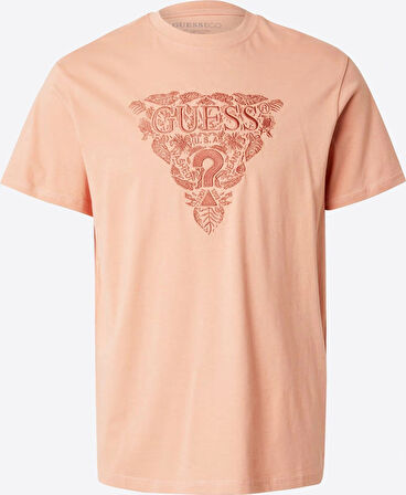 Guess Erkek Turuncu Çiçek Nakışlı Tişört
